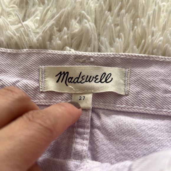 MADEWELL Rigid Denim A-Line Mini Skirt in Marble Lilac - Picture 3 of 13